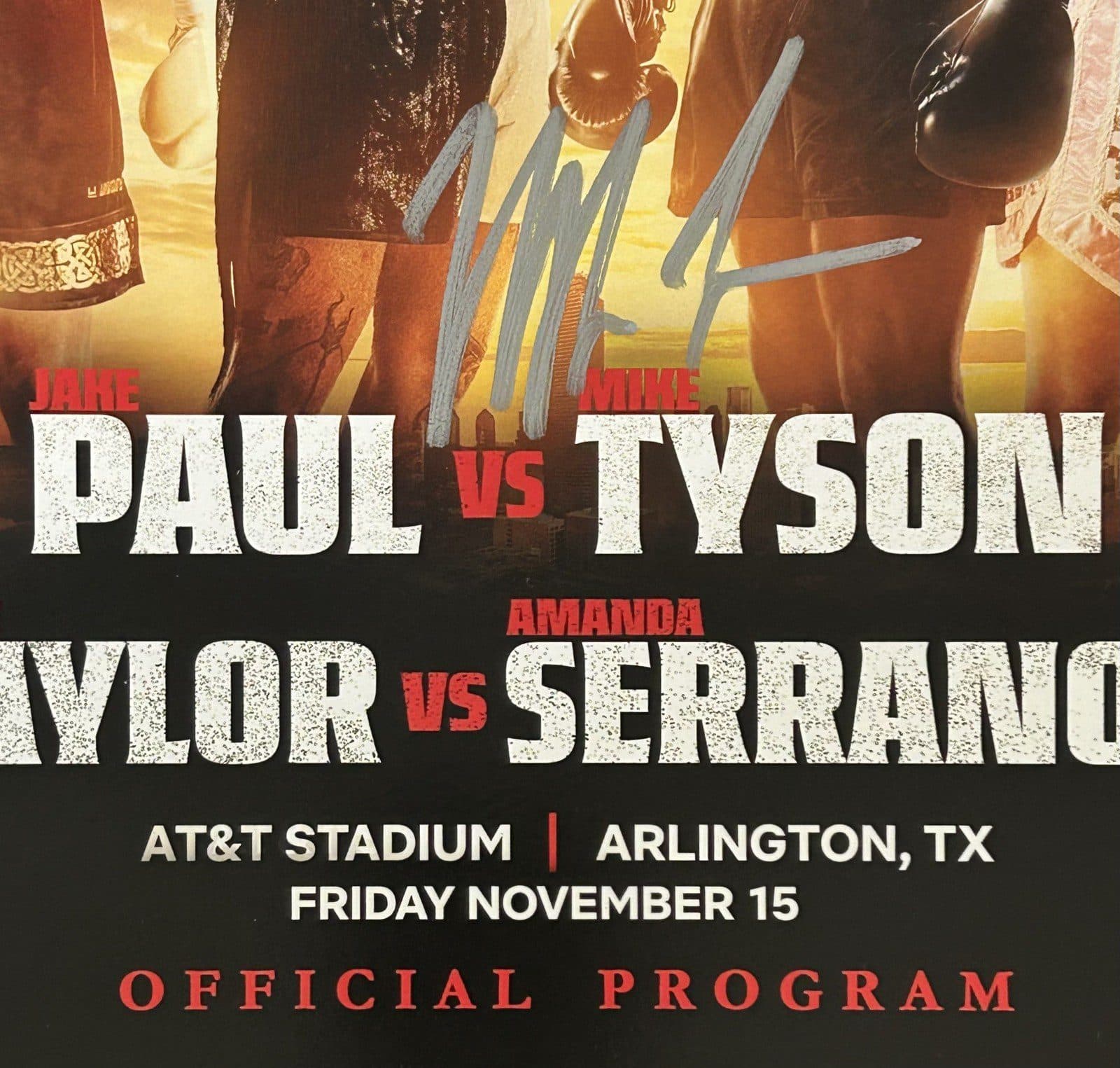 Mike Tyson vs Jake Paul Signed Fight Program JSA WB913294 Authenticated Mike Tyson Other wb913294, view 2, supplier stock photo