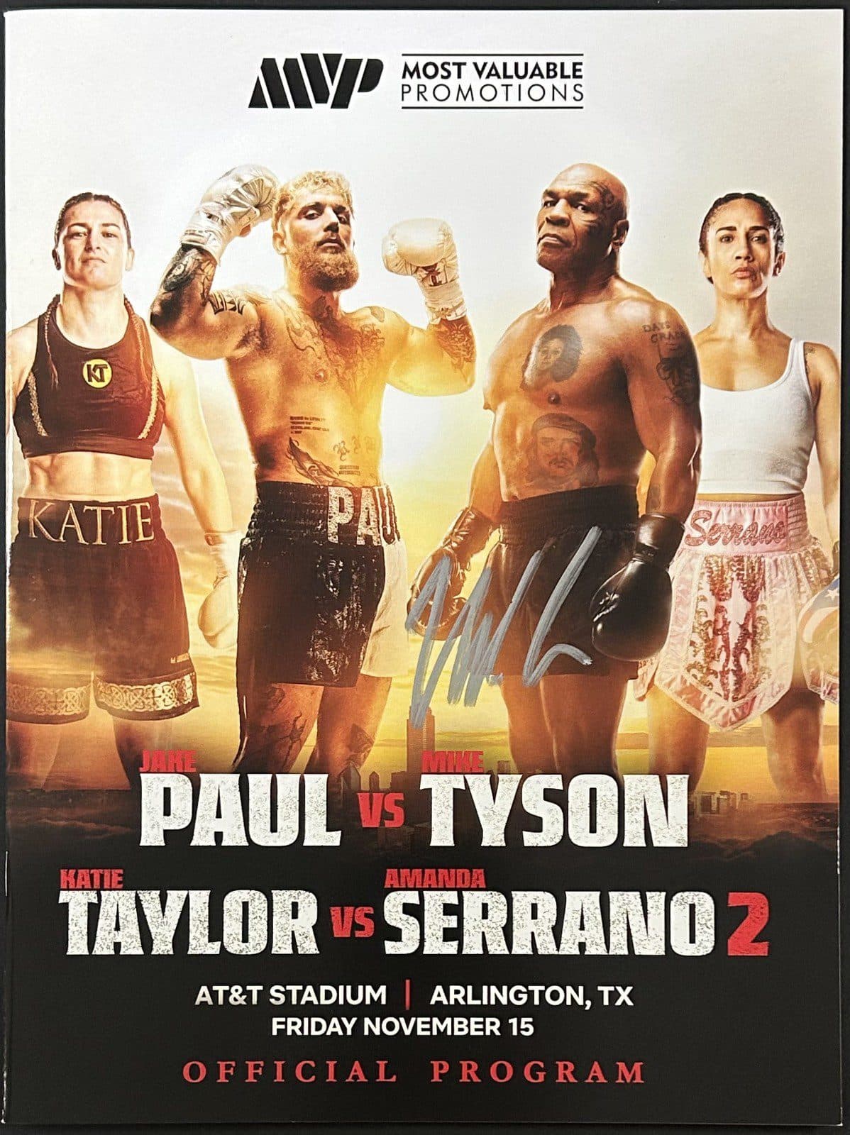 Mike Tyson vs Jake Paul Signed Fight Program JSA WB913288 Authenticated Mike Tyson Other wb913288, supplier stock photo