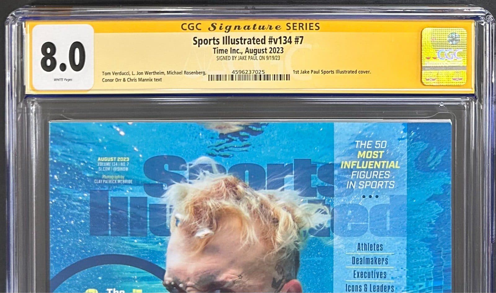 Jake Paul Signed Sports Illustrated Magazine 1st Cover August 2023 CGC 8.0 JSA Jake Paul Other jake-paul-illustrated-magazine-1st-cover, view 3, supplier stock photo