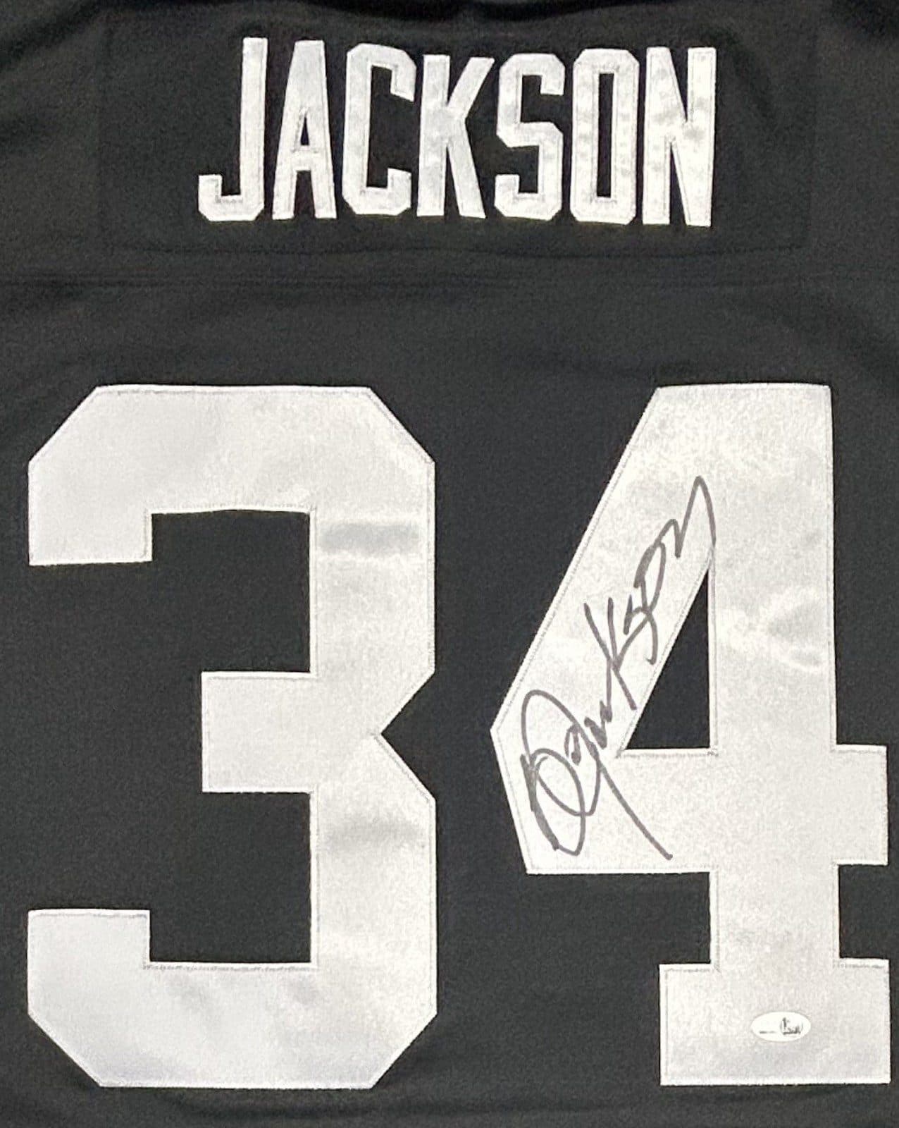 Bo Jackson Signed Mitchell & Ness Raiders Black Jersey JSA Authenticated Bo Jackson Jersey bo-jackson-mitchell-ness-black, Oakland Raiders, view 2, supplier stock photo