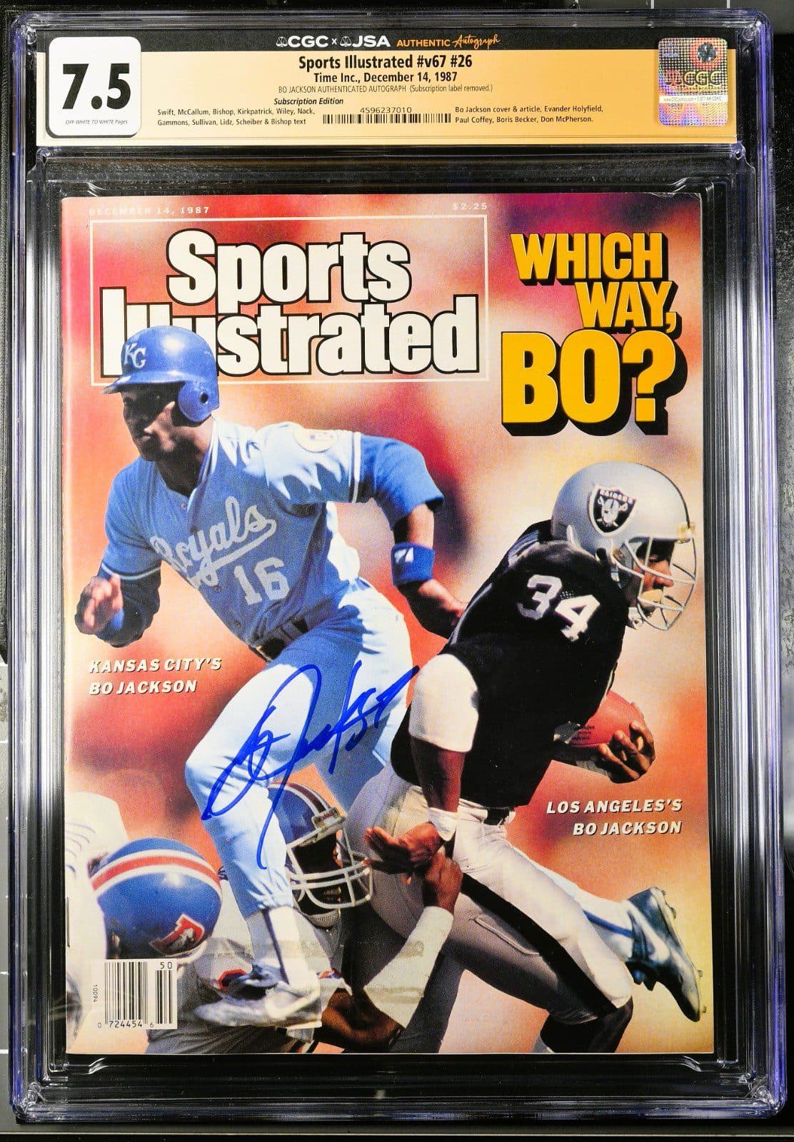 Bo Jackson Signed Sports Illustrated Magazine 12/14/1987 CGC 9.0 JSA Bo Jackson Other bo-jackson-illustrated-magazine-12-14, Kansas City Royals, supplier stock photo
