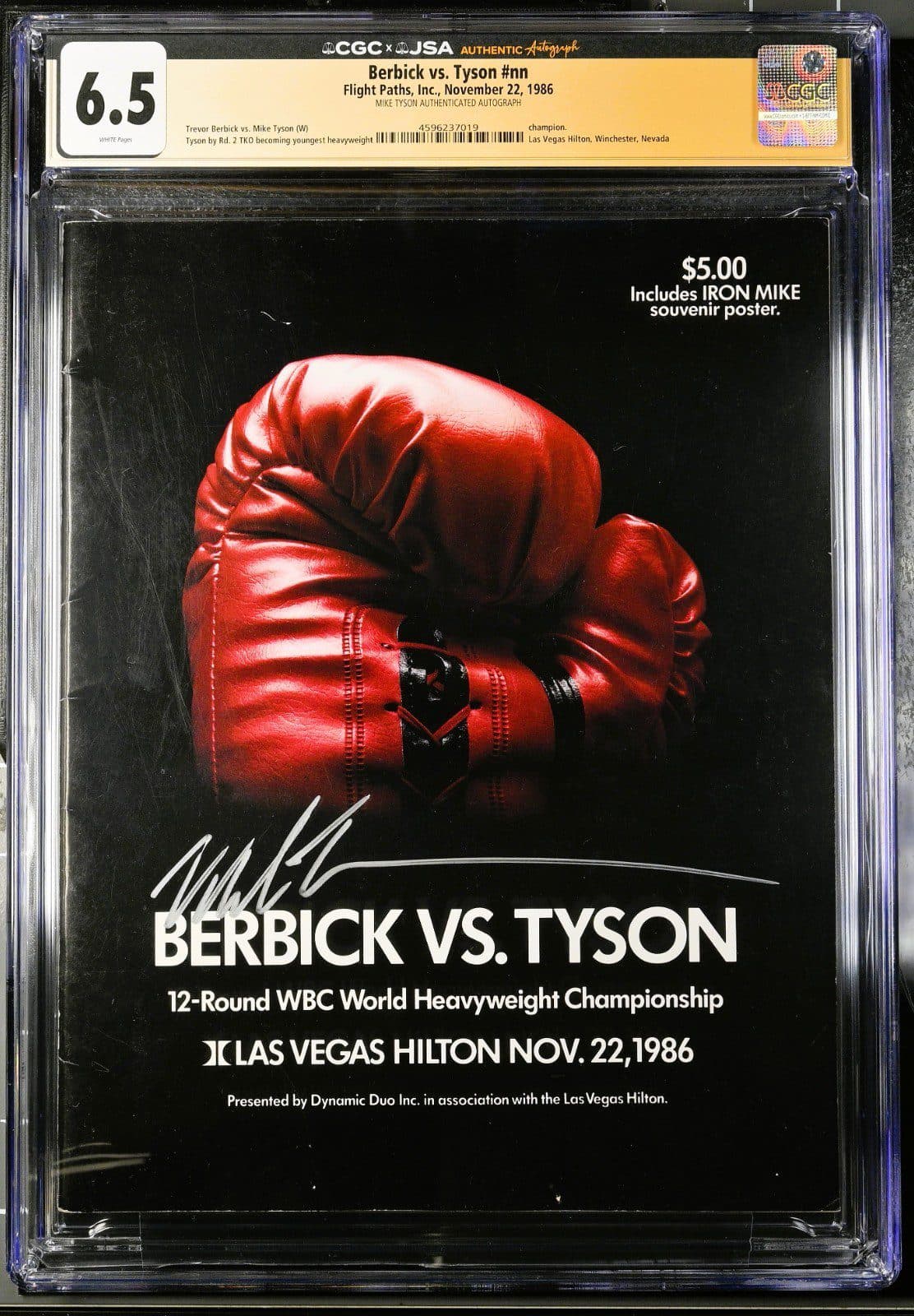Mike Tyson vs Berbick Signed Program CGC 6.5 JSA Tyson Becomes Youngest Champion Mike Tyson Other mike-tyson-vs-berbick-program-cgc, supplier stock photo