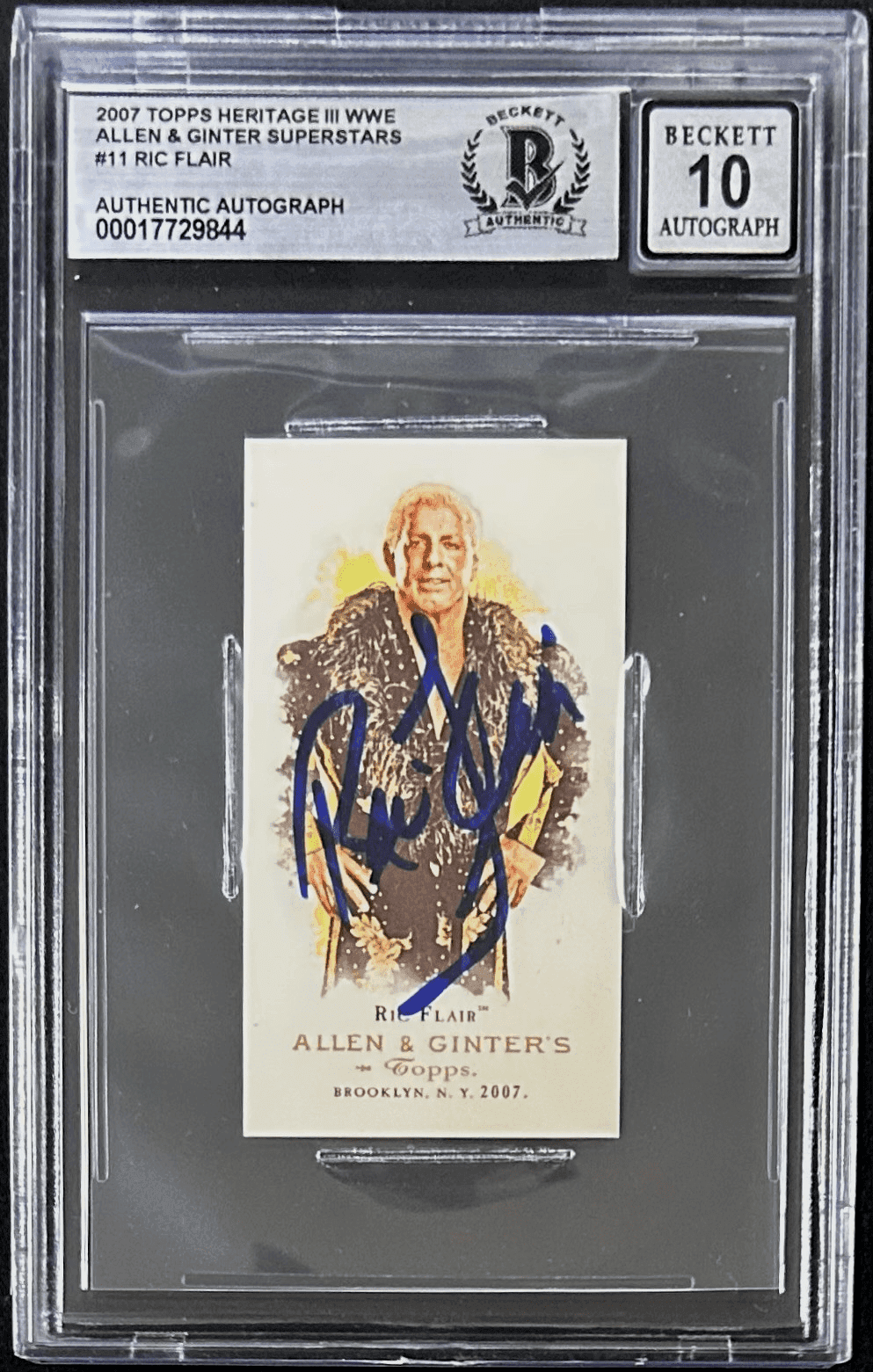 Ric Flair Signed 2007 Topps Heritage III WWE Mini Allen & Ginter 11 BAS 17729844 Ric Flair Card 17729844, supplier stock photo