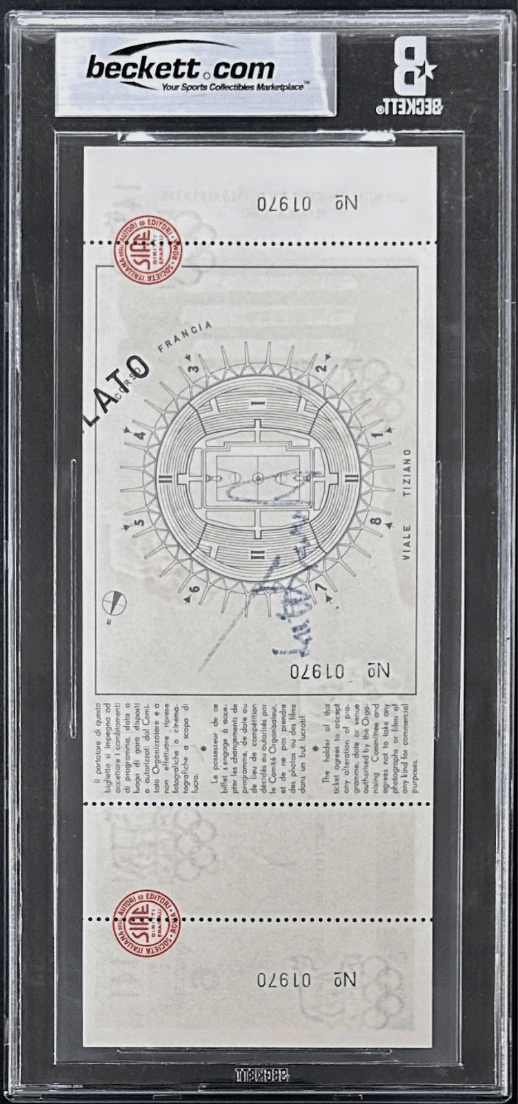 Jerry West Signed 11/1/1960 Olympics Basketball Classification Round Ticket BAS Jerry West Ticket Stub jerry-west-11-1-1960-olympics, USA Basketball, view 3, supplier stock photo