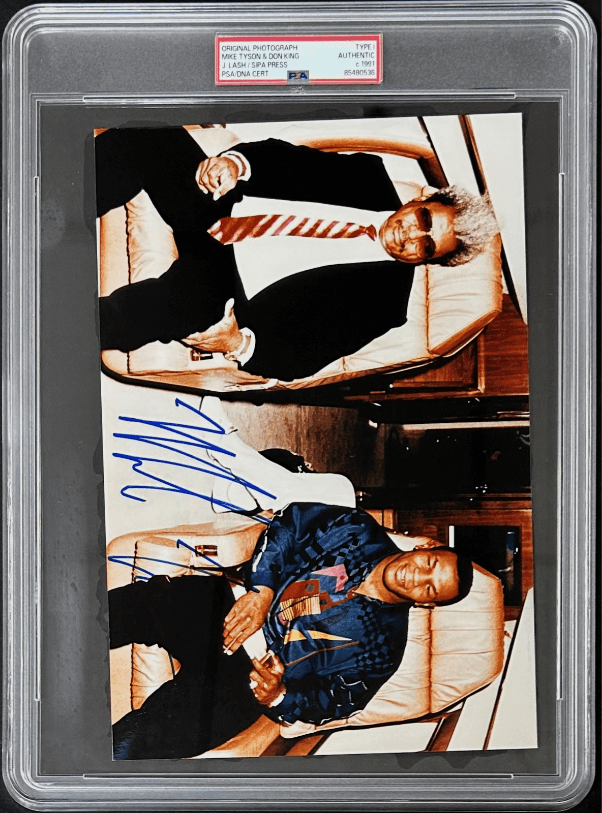 Mike Tyson Signed Original 1991 Type 1 Photograph PSA/DNA w/ Don King Sipa Press Mike Tyson Photo mike-tyson-original-1991-type-1, view 2, supplier stock photo