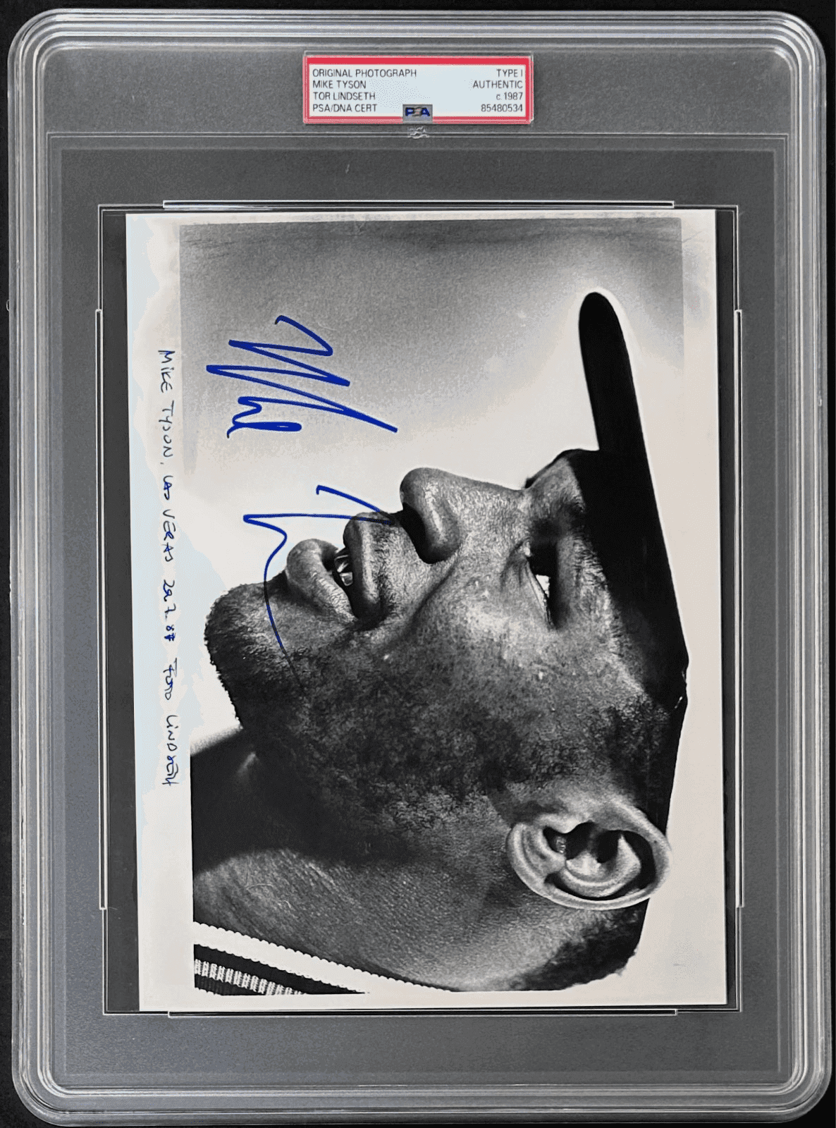 Mike Tyson Signed Original 1987 Type 1 Photograph PSA/DNA Tor Lindseth Mike Tyson Photo mike-tyson-original-1987-type-1, view 2, supplier stock photo
