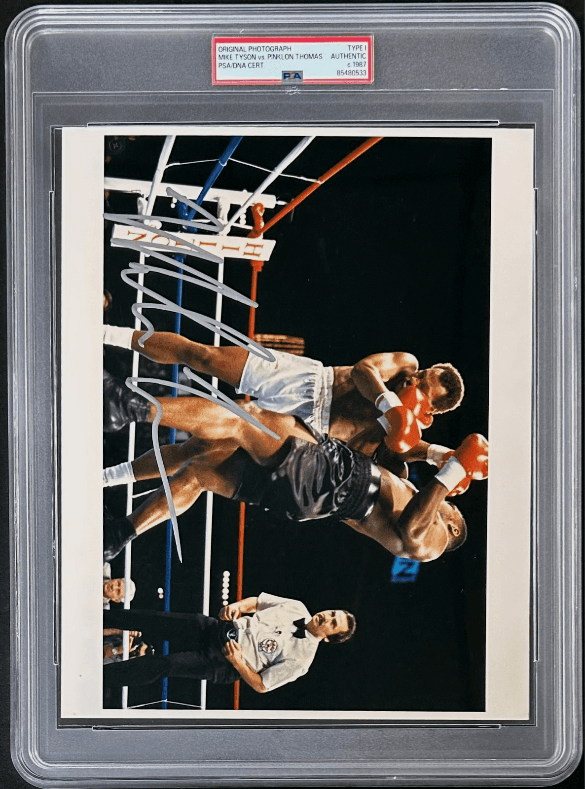 Mike Tyson Signed Original 1987 Type 1 Photograph PSA/DNA Tyson vs Thomas Mike Tyson Photo mike-tyson-original-1987-type-1, view 2, supplier stock photo