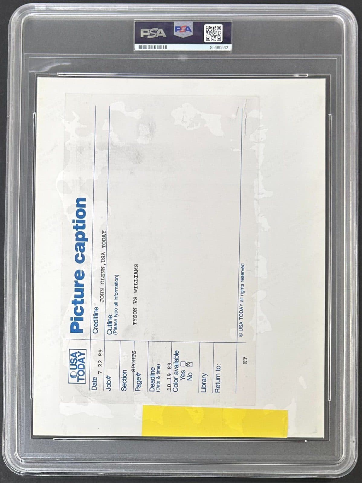 Mike Tyson Signed Original 1989 Type 1 Photograph PSA/DNA Tyson vs Williams 1 Mike Tyson Photo mike-tyson-original-1989-type-1, view 4, supplier stock photo