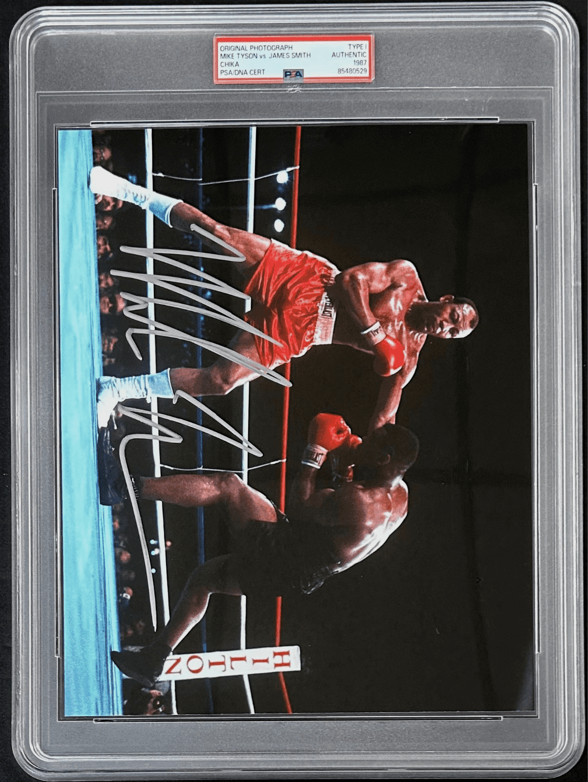 Mike Tyson Signed Original 1987 Type 1 Photograph PSA/DNA Tyson vs James Smith Mike Tyson Photo mike-tyson-original-1987-type-1, view 2, supplier stock photo