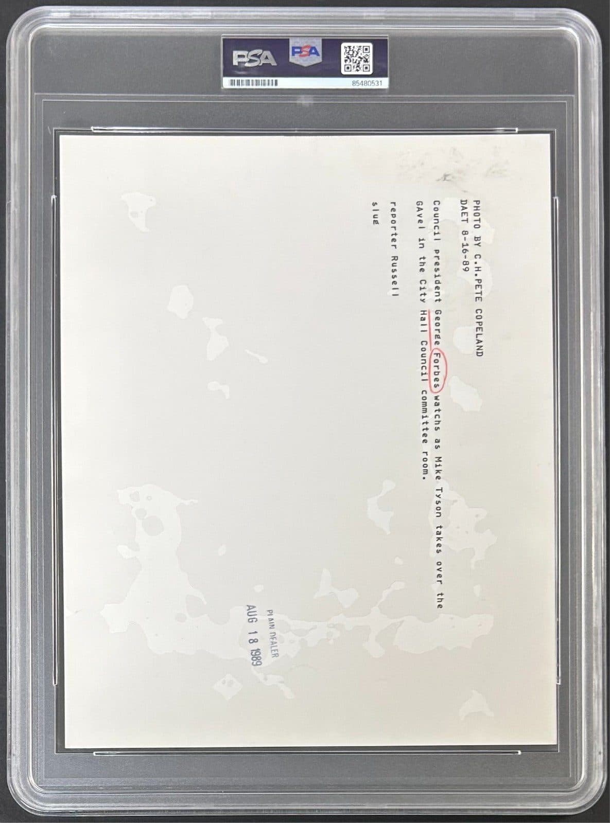 Mike Tyson Signed Original 1989 Type 1 Photograph PSA/DNA Tyson w/ George Forbes Mike Tyson Photo mike-tyson-original-1989-type-1, view 3, supplier stock photo