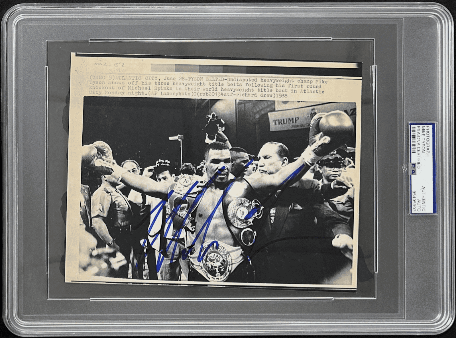 Mike Tyson Signed 1988 Type 3 Photograph PSA/DNA with Belts After Spinks Fight Mike Tyson Photo mike-tyson-1988-type-3-photograph, supplier stock photo