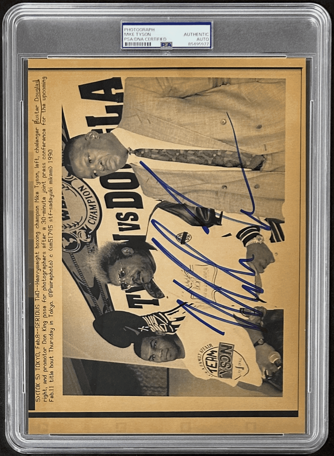 Mike Tyson Signed 1990 Type 3 Photograph PSA/DNA w Buster Douglas & Don King Mike Tyson Photo mike-tyson-1990-type-3-photograph, view 2, supplier stock photo