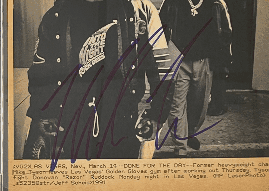 Mike Tyson Signed 1991 Type 3 Photograph PSA/DNA Golden Gloves Gym Work Out Mike Tyson Glove mike-tyson-1991-type-3-photograph, view 2, supplier stock photo