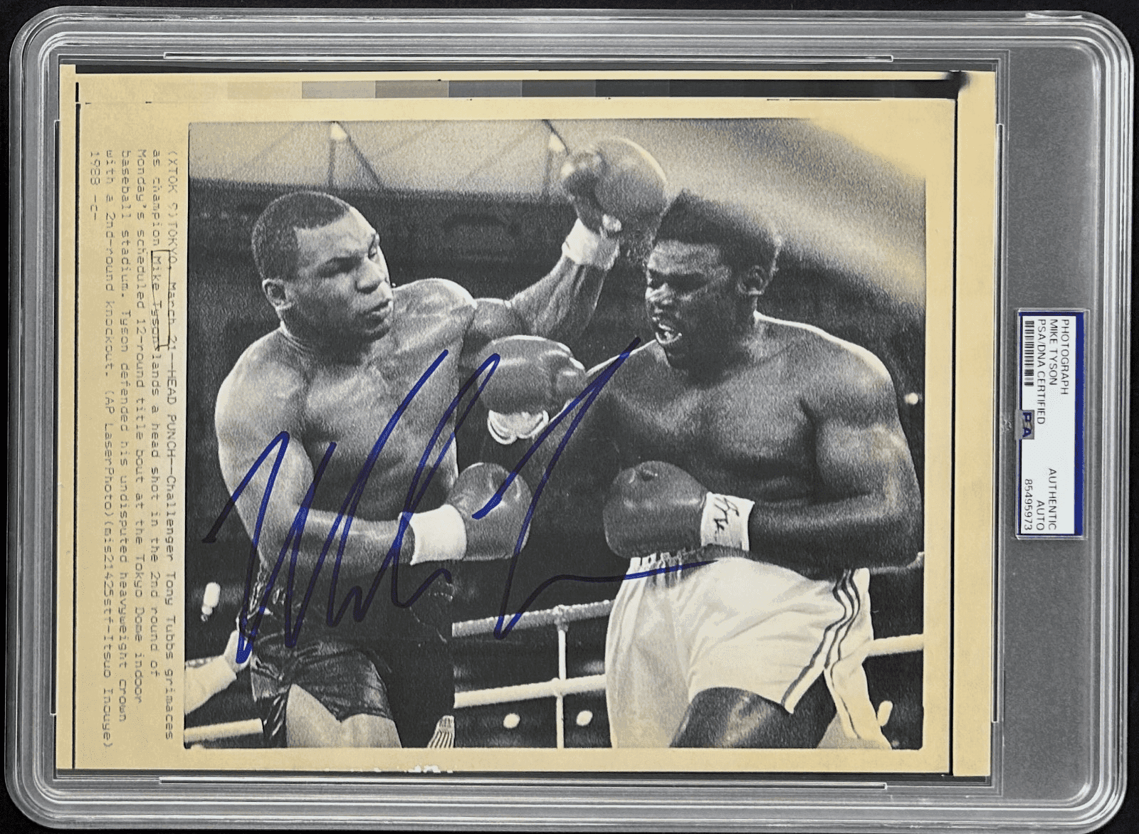 Mike Tyson Signed 1988 Type 3 Photograph PSA/DNA Tyson vs Tony Tubbs Mike Tyson Photo mike-tyson-1988-type-3-photograph, supplier stock photo