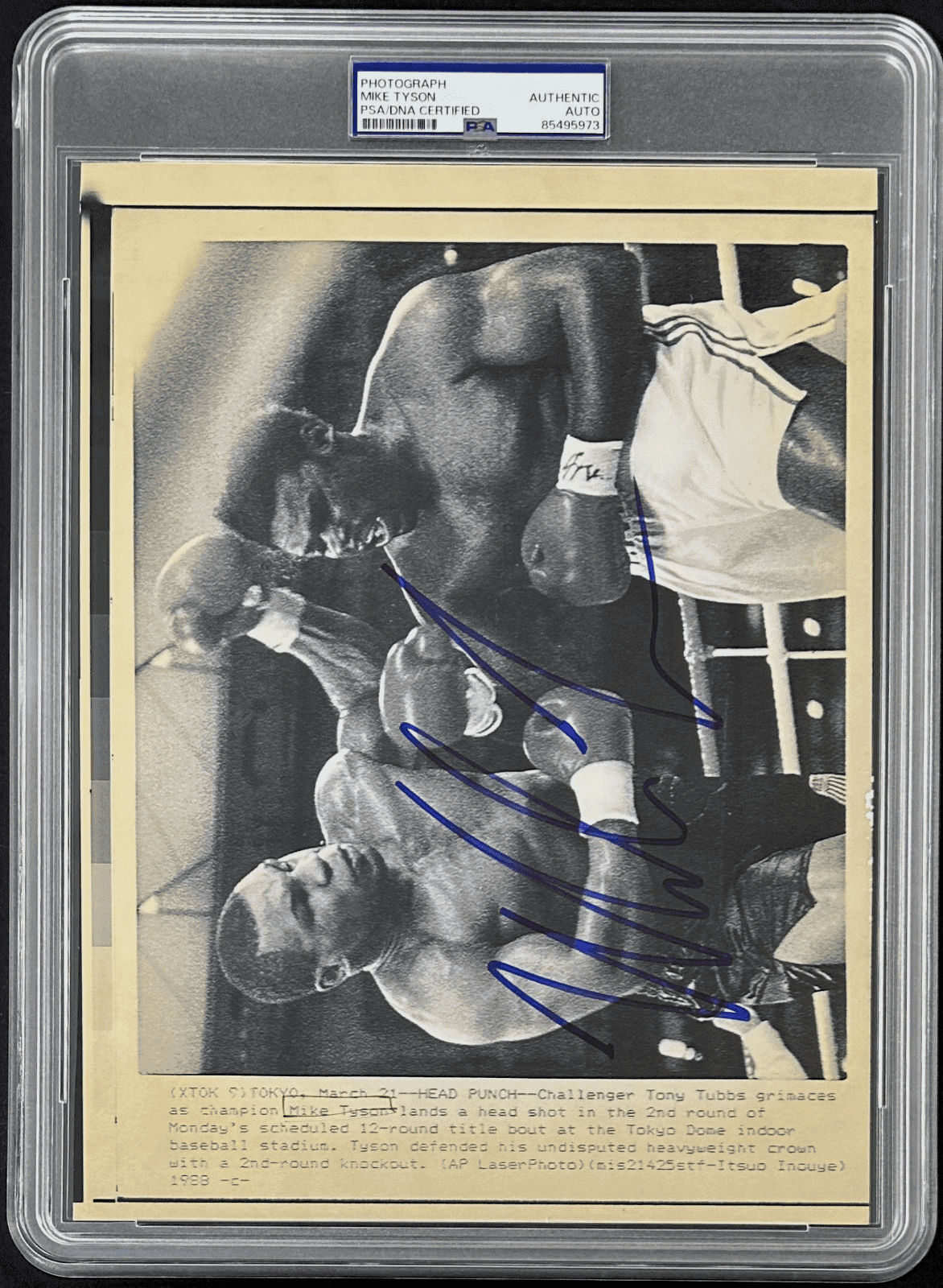 Mike Tyson Signed 1988 Type 3 Photograph PSA/DNA Tyson vs Tony Tubbs Mike Tyson Photo mike-tyson-1988-type-3-photograph, view 2, supplier stock photo