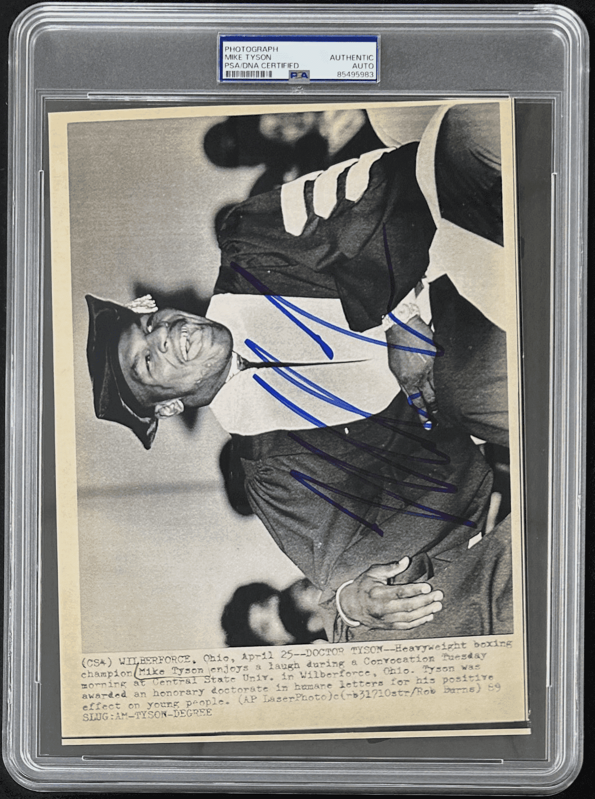 Mike Tyson Signed 1989 Type 3 Photograph PSA/DNA Honorary Doctorate Mike Tyson Photo mike-tyson-1989-type-3-photograph, view 2, supplier stock photo