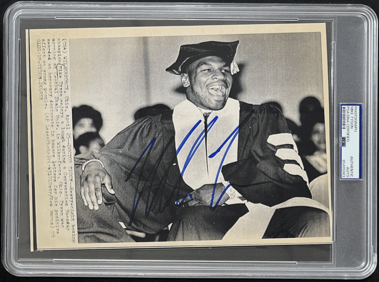Mike Tyson Signed 1989 Type 3 Photograph PSA/DNA Honorary Doctorate Mike Tyson Photo mike-tyson-1989-type-3-photograph, supplier stock photo