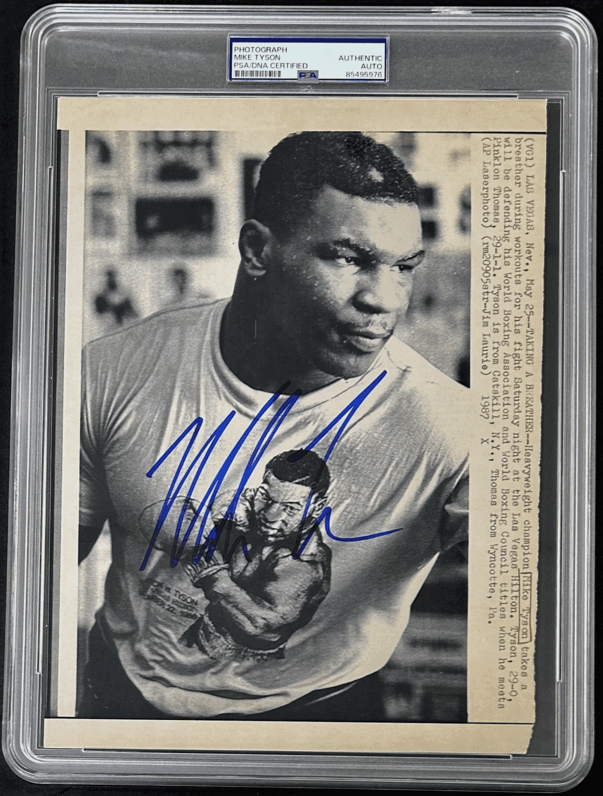 Mike Tyson Signed 1987 Type 3 Photograph PSA/DNA Working Out For Fight w Pinklon Mike Tyson Photo mike-tyson-1987-type-3-photograph, supplier stock photo
