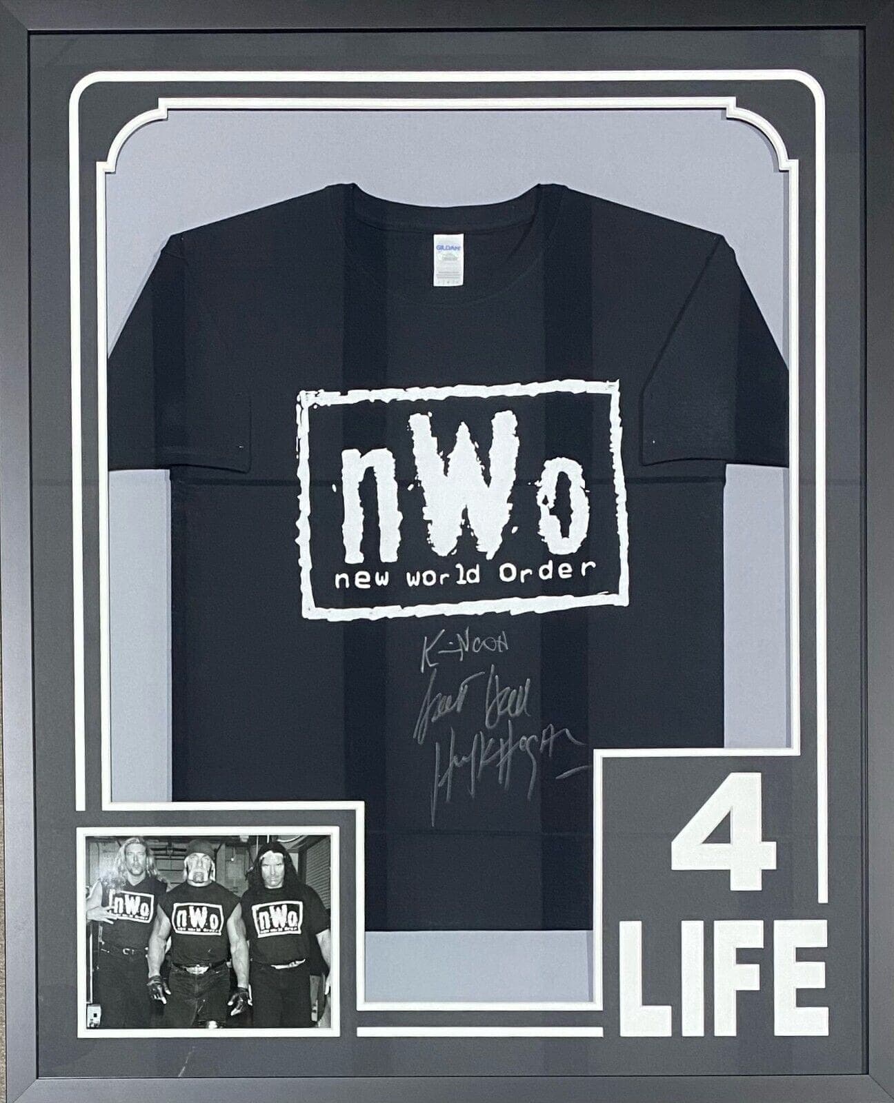 Hulk Hogan Kevin Nash Scott Hall Signed Autographed Framed Black Shirt JSA Hulk Hogan Other hulk-hogan-kevin-nash-scott-hall, supplier stock photo