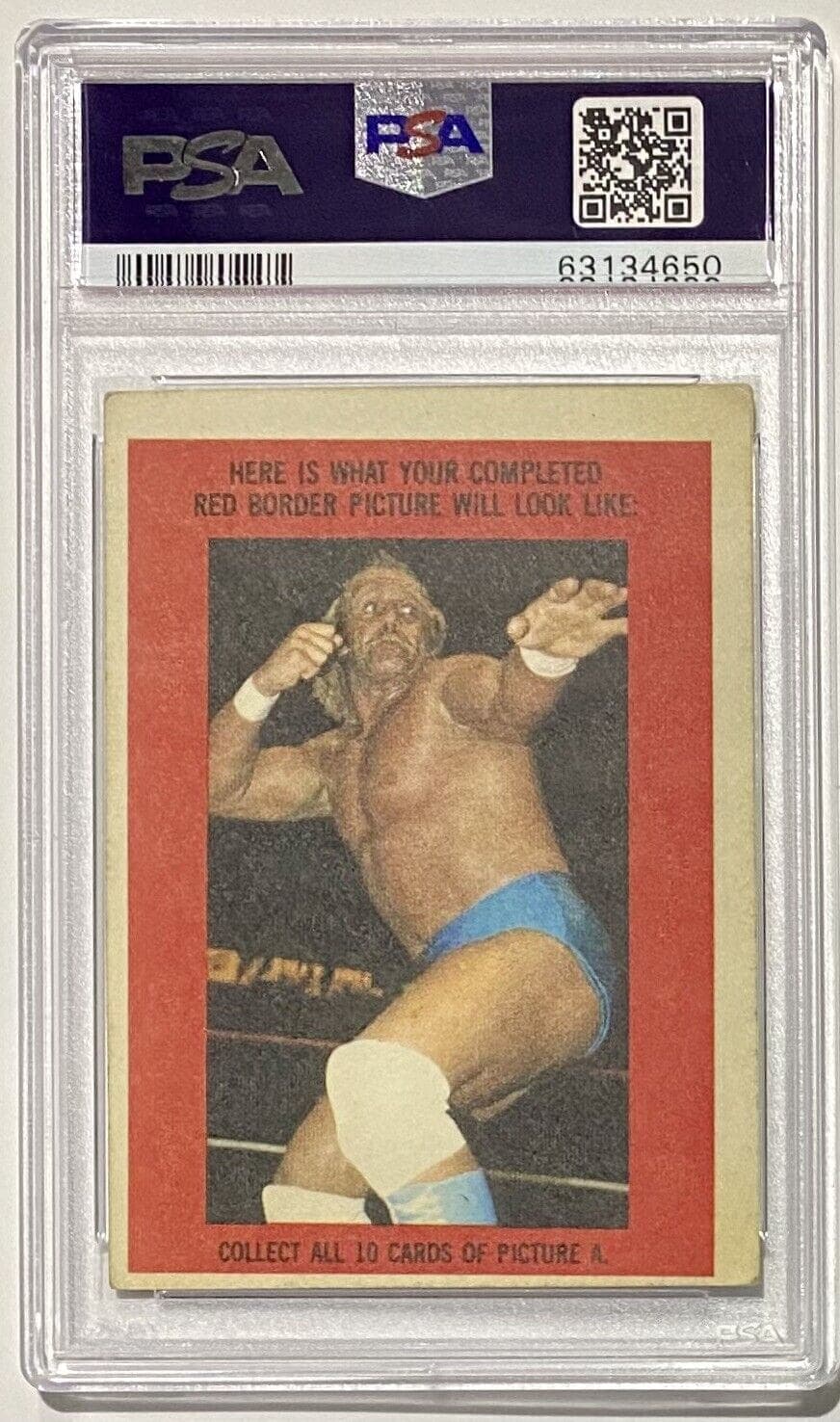 Hulk Hogan 1985 Topps WWF Sticker #11 PSA/DNA Cert Authentic Auto 10 Hulk Hogan Card 1985-topps-wwf-sticker-11-cert, view 2, supplier stock photo