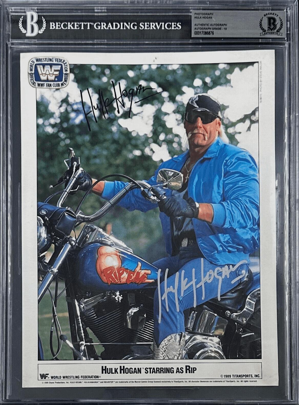 Hulk Hogan “RIP” Signed Slabbed 1989 WWF Promo 8×10 Photo Beckett 17086876 Hulk Hogan Card 8x10-17086876, supplier stock photo