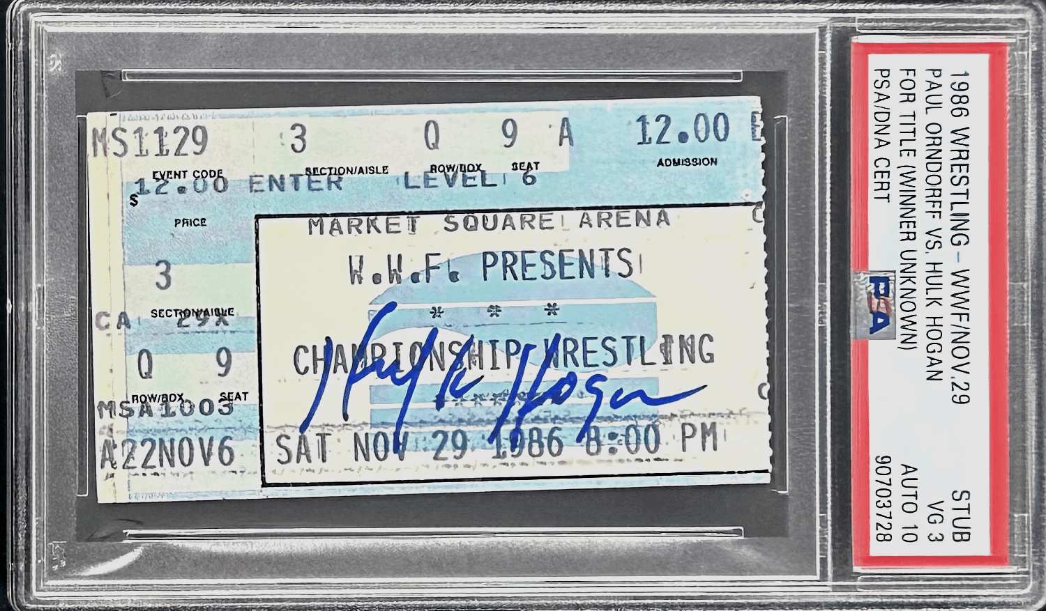 Hulk Hogan vs Paul Orndorff for The Title Signed 1986 WWF Ticket Stub PSA VG 3 Hulk Hogan Ticket Stub hulk-hogan-vs-paul-orndorff-title, supplier stock photo