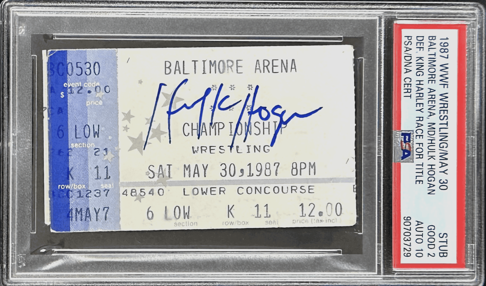 Hulk Hogan Def Harley Race for The Title Signed 1987 WWF Ticket Stub PSA Good 2 Hulk Hogan Ticket Stub hulk-hogan-def-harley-race-title, supplier stock photo