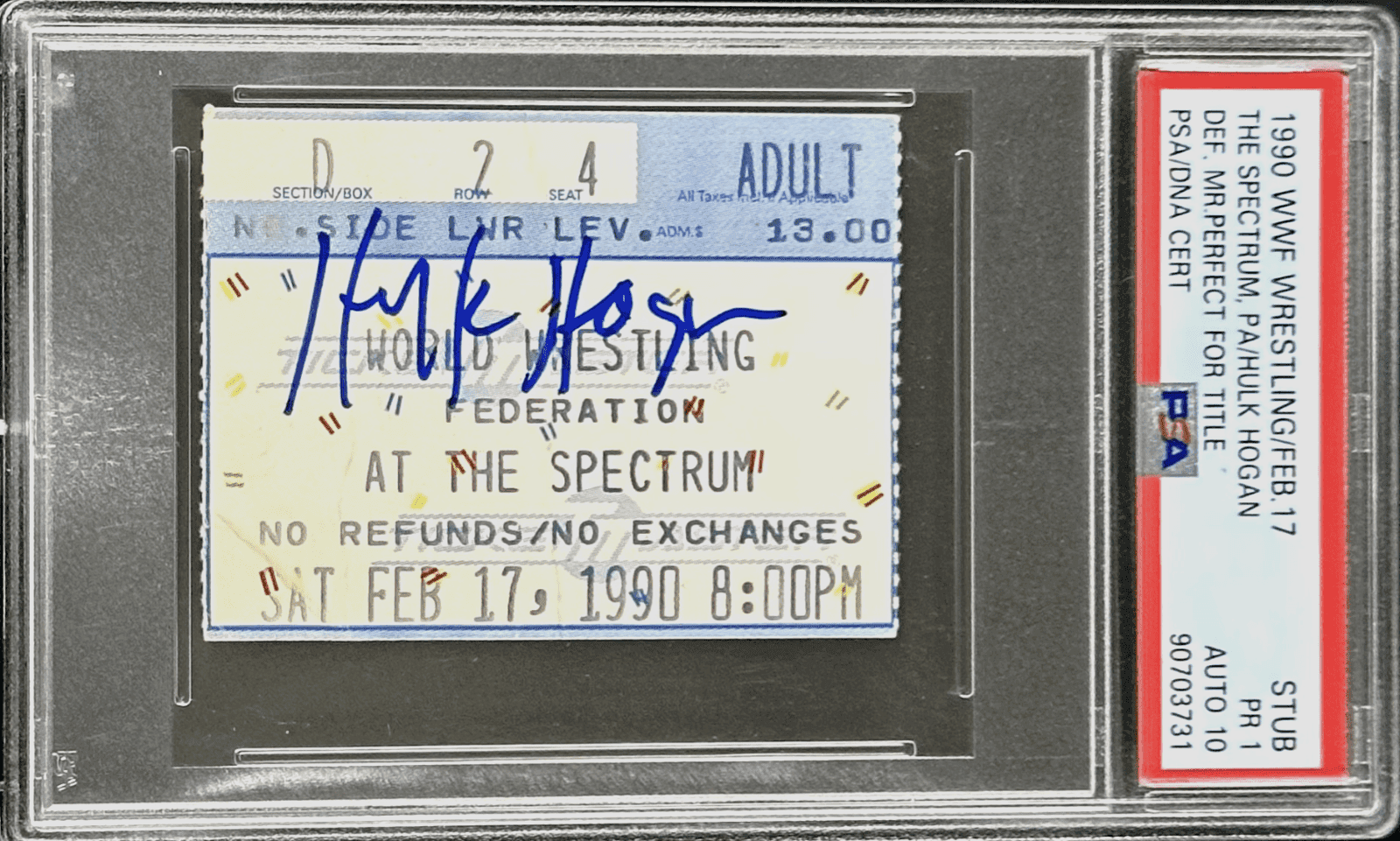 Hulk Hogan Def Mr. Perfect for The Title Signed 1990 WWF Ticket Stub PSA PR 1 Hulk Hogan Ticket Stub hulk-hogan-def-mr-perfect-title, supplier stock photo