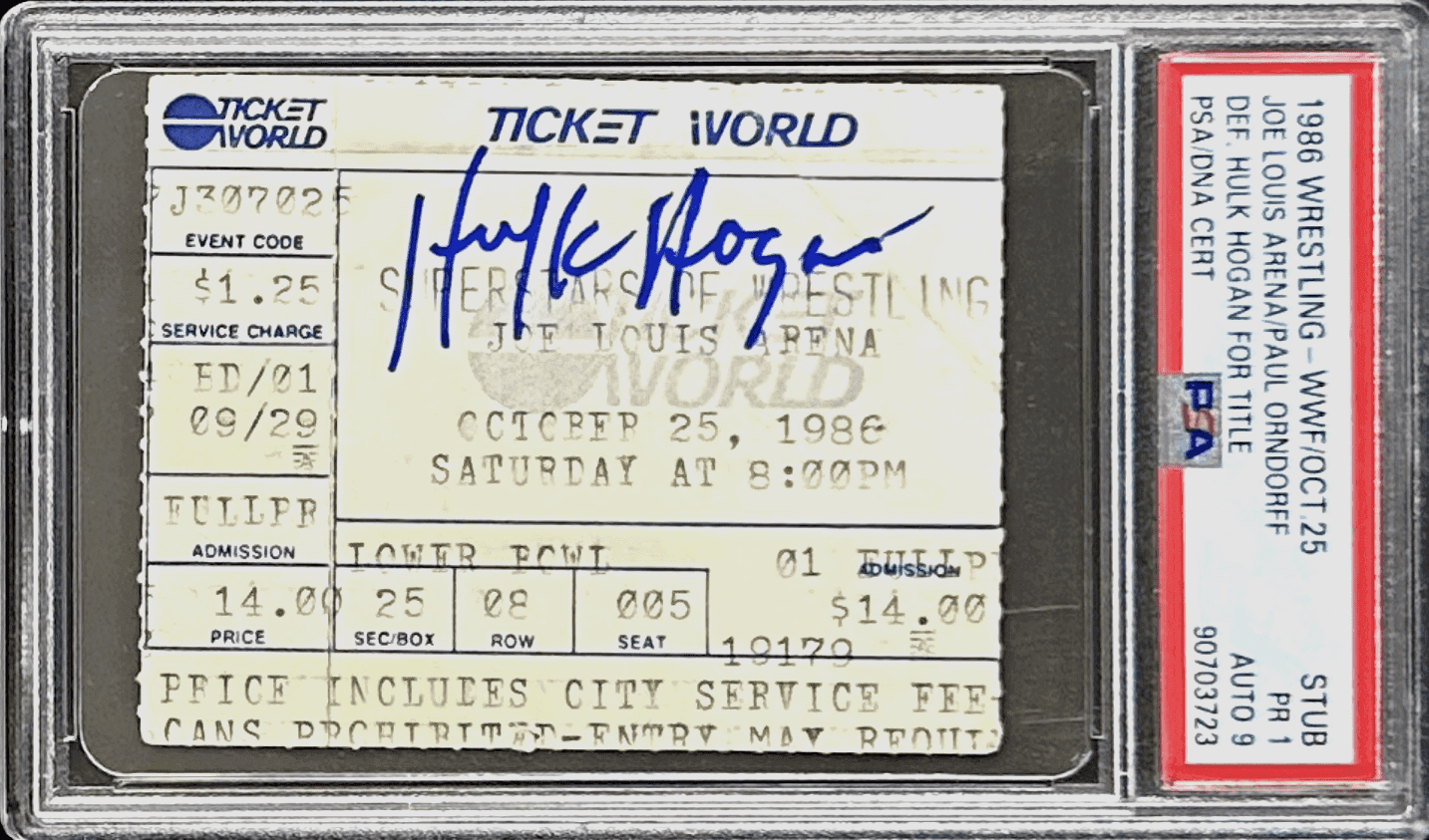 Hulk Hogan Signed Superstars of Wrestling 1986 WWF Ticket Stub PSA PR 1 Auto 9 Hulk Hogan Ticket Stub hulk-hogan-superstars-wrestling-1986-wwf, supplier stock photo