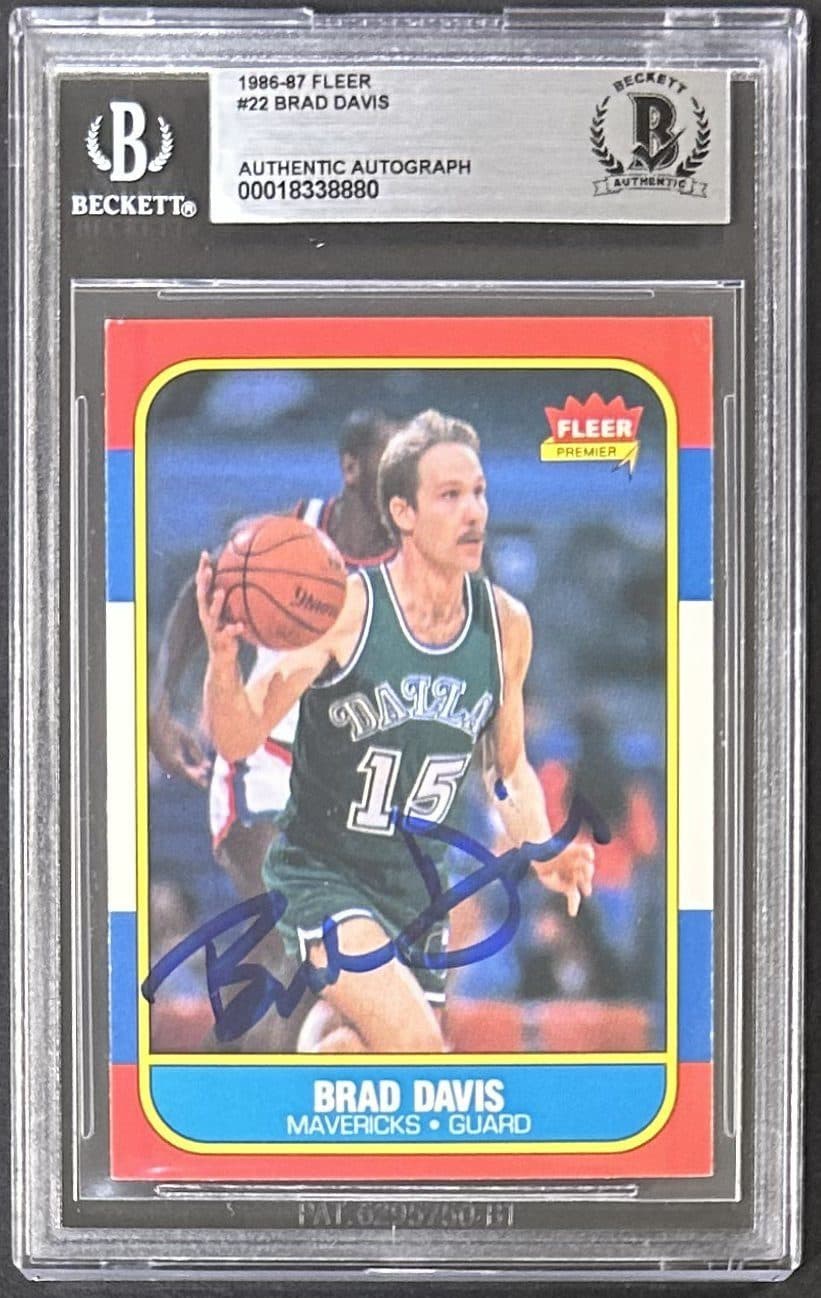 Brad Davis Signed 1986 Fleer #22 BAS Beckett Dallas Mavericks 18338880 Brad Davis Card 18338135, Dallas Mavericks, supplier stock photo