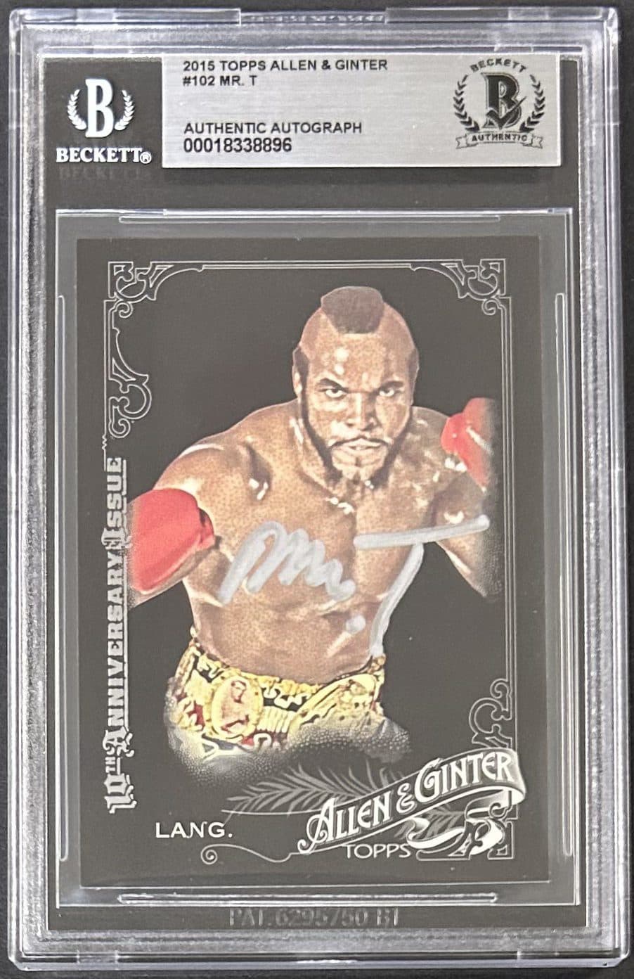 Mr. T “Lang” Signed 2015 Topps Allen & Ginter Card #102 Beckett 18338896 James Lang Card 18338896, supplier stock photo
