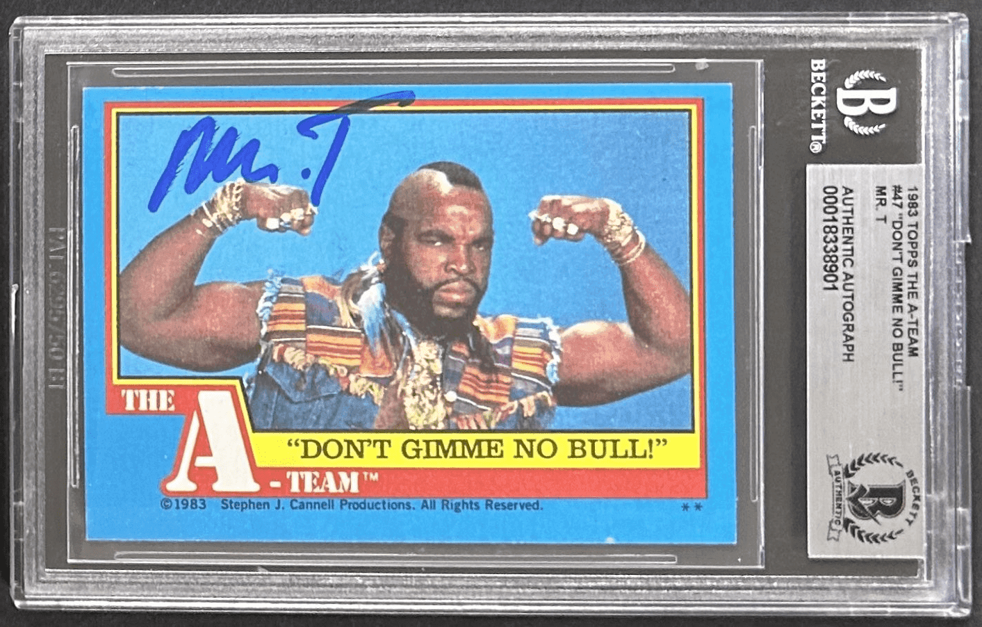 Mr. T Signed 1983 Topps The A-Team #47 Card Beckett 18338901 “No Bull” Mr. T Card 18338901, supplier stock photo