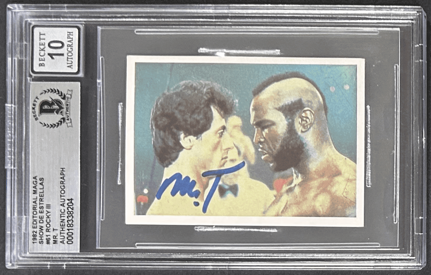 Mr T Signed 1982 Rocky III Show de Estrellas Rookie Card 61 BAS Auto 10 18338204 Mr. T Card 18338204, supplier stock photo