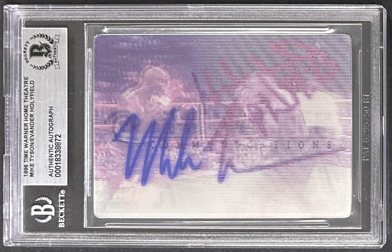 Mike Tyson Evander Holyfield Signed 1996 Time Warner Card /15,000 BAS 18338872 Evander Holyfield Card 18338872, supplier stock photo