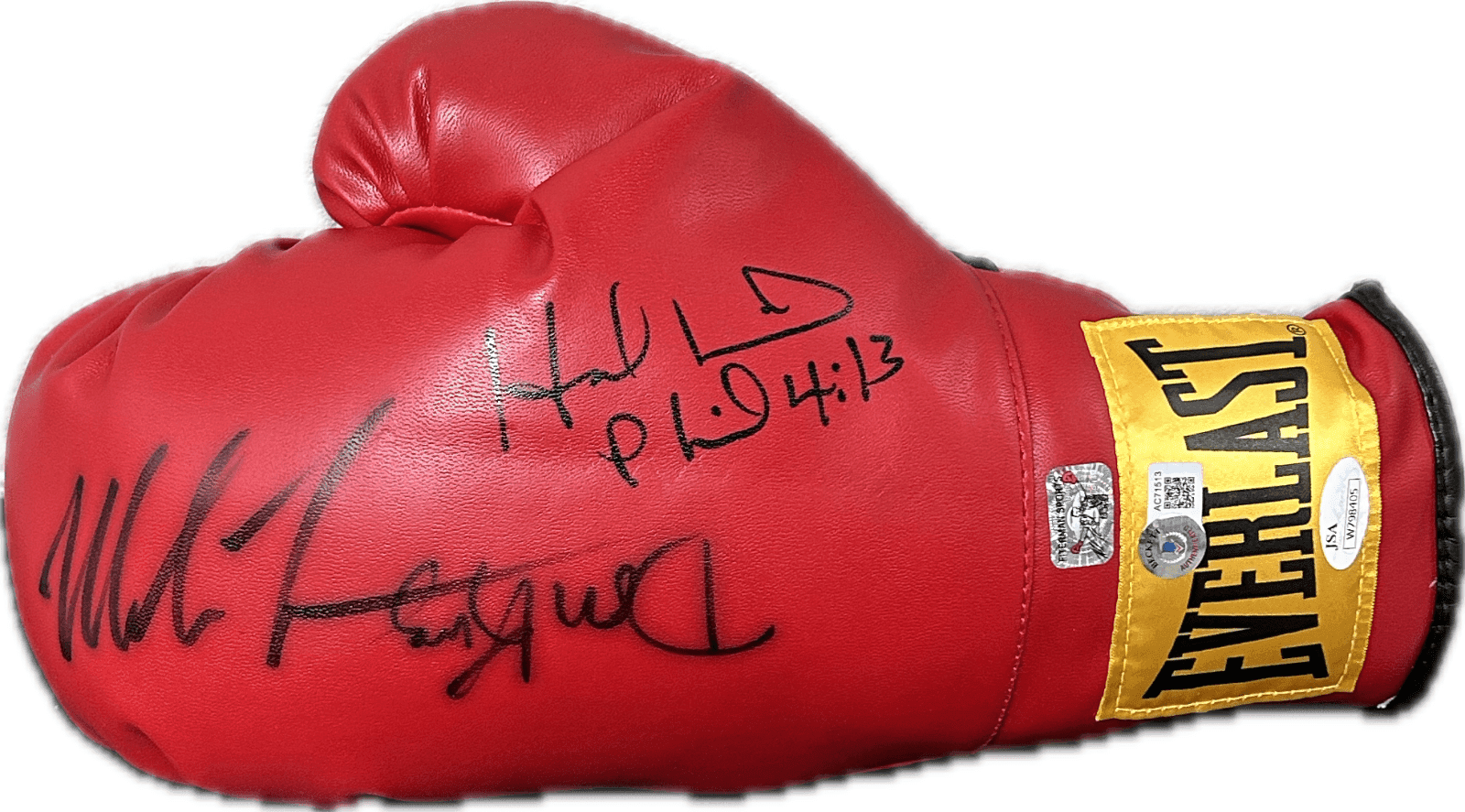 Mike Tyson Evander Holyfield & Don King Signed Red Boxing Glove Beckett Letter 1 Evander Holyfield Glove mike-tyson-evander-holyfield-don-king, supplier stock photo