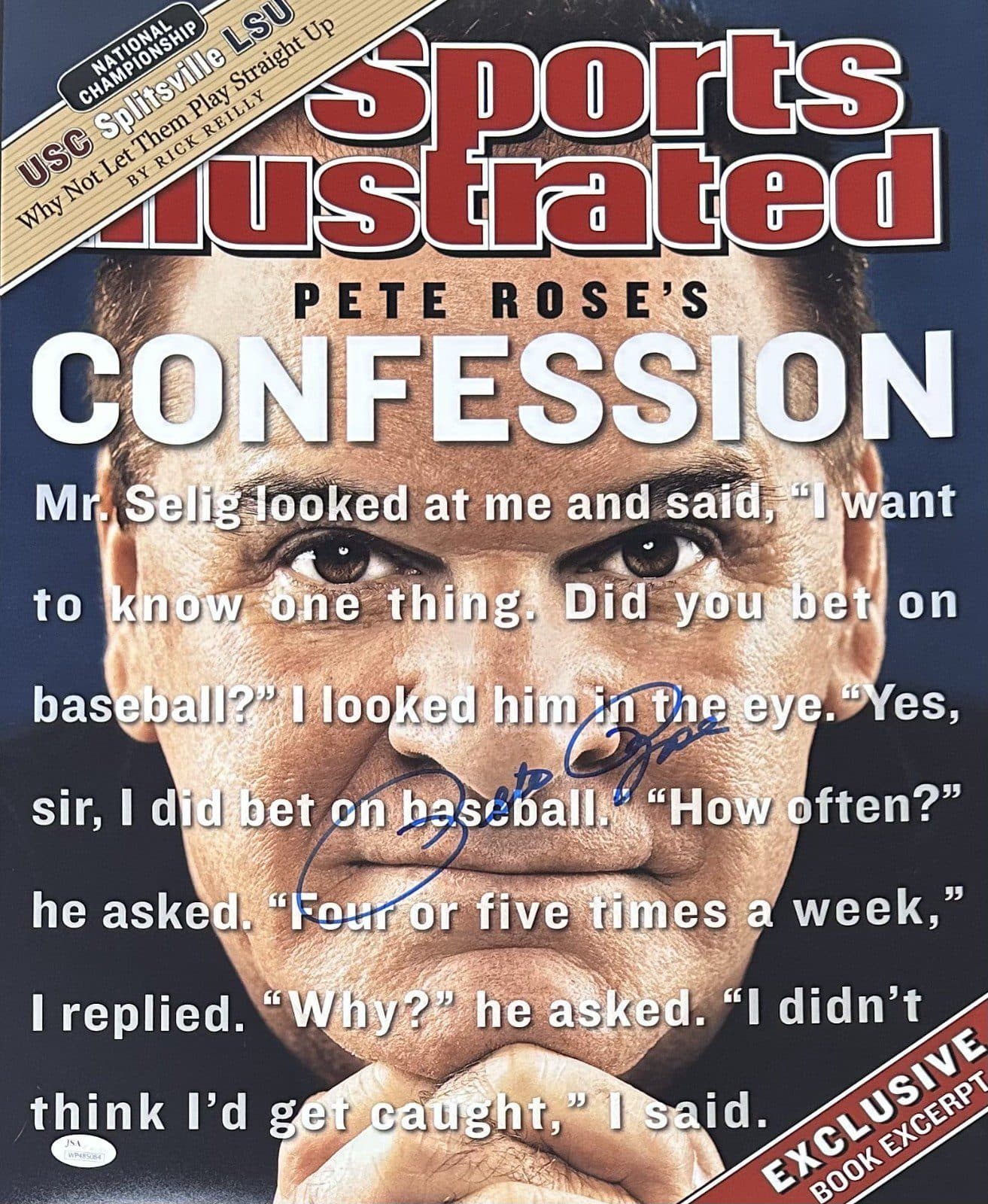 Pete Rose Signed 16×20 Photo JSA & Rose Exclusive Hologram Confession Pete Rose Photo 16x20-pete-rose-16-20-hologram-confession, Cincinnati Reds, supplier stock photo