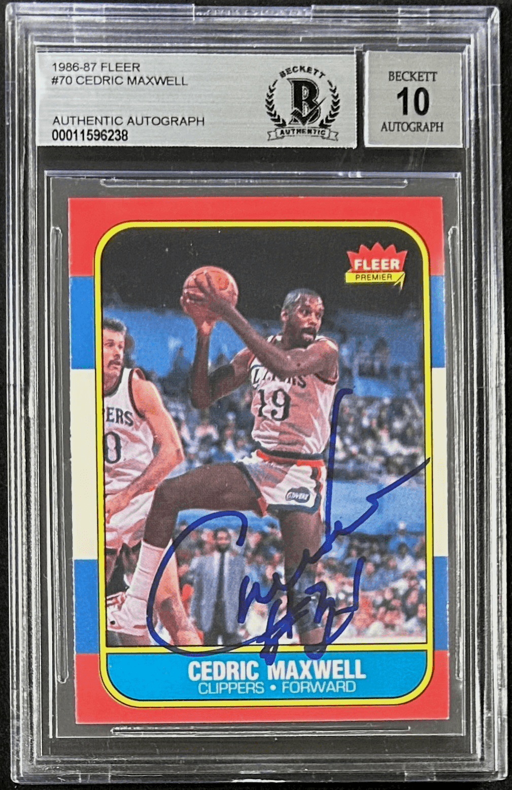 Cedric Maxwell Signed 1986 Fleer #70 Beckett Auto 10 Clippers Celtics 11596238 Cedric Maxwell Card 11596238, Los Angeles Clippers, supplier stock photo