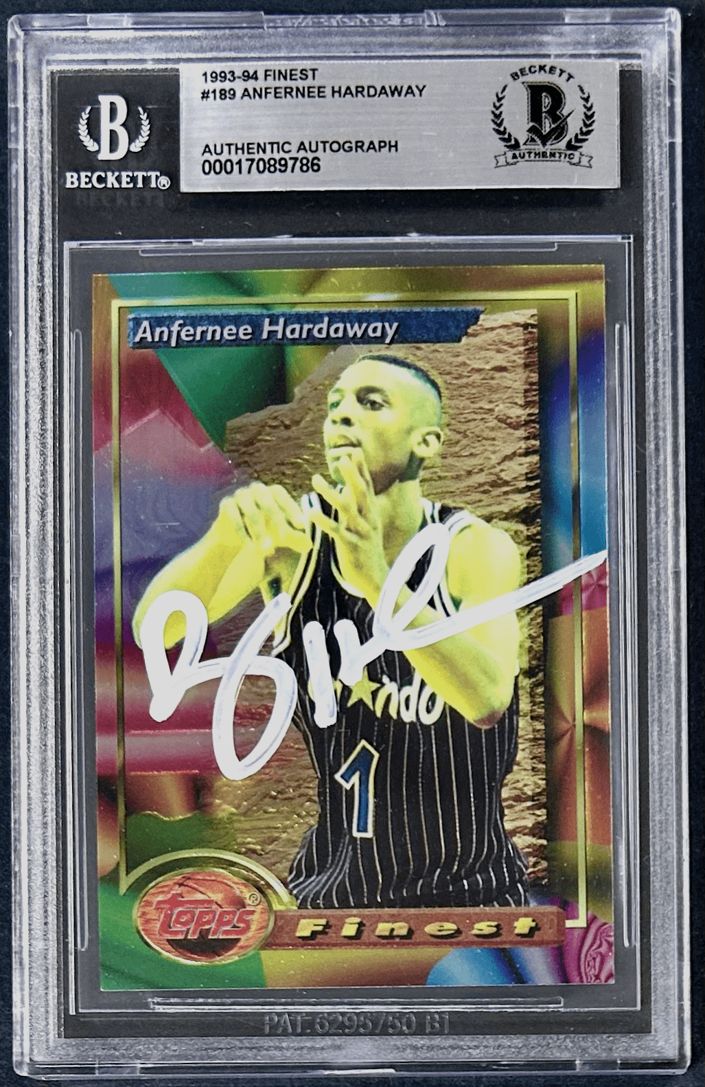 Anfernee Penny Hardaway 1993-94 Finest Signed Rookie Card #189 Beckett 17089786 Anfernee Hardaway Card 17089786, Orlando Magic, supplier stock photo