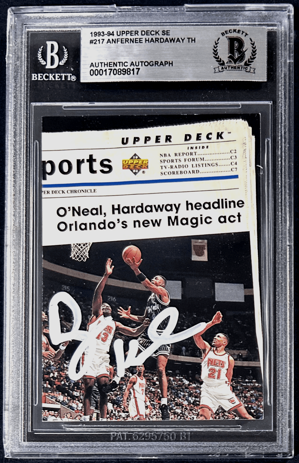 Anfernee Penny Hardaway 1993-94 Upper Deck SE Signed Card #217 Beckett 17085483 Anfernee Hardaway Card 17085483, Orlando Magic, supplier stock photo