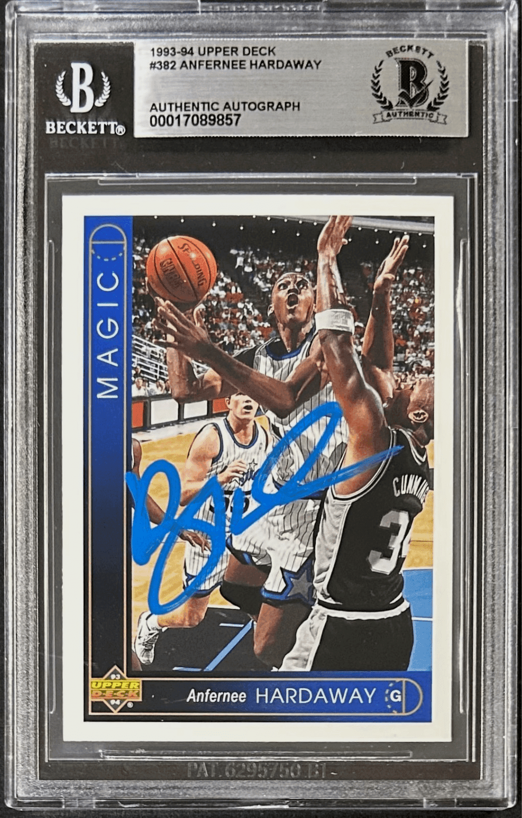 Anfernee Penny Hardaway 1993-94 Upper Deck Signed Card #382 Beckett 17089857 Anfernee Hardaway Card 17089857, Orlando Magic, supplier stock photo