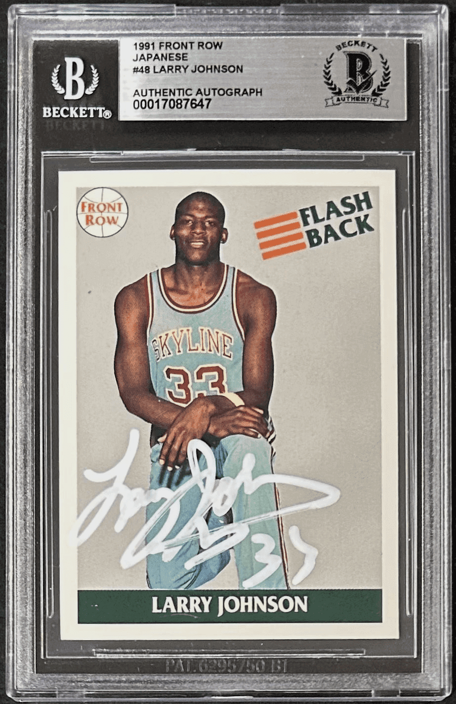 Larry Johnson 1981 Front Row Japanese Signed Card #48 Beckett 17087647 Hornets Larry Johnson Card 17087647, Charlotte Hornets, supplier stock photo