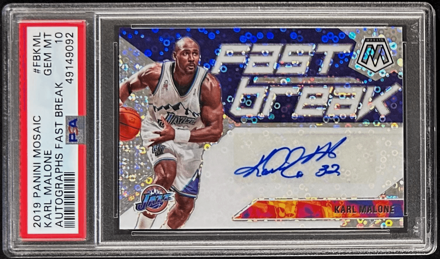 Karl Malone Signed 2019 Panini Mosaic Fast Break Card FBKML PSA Auto 10 49149092 Karl Malone Card 49149092, supplier stock photo