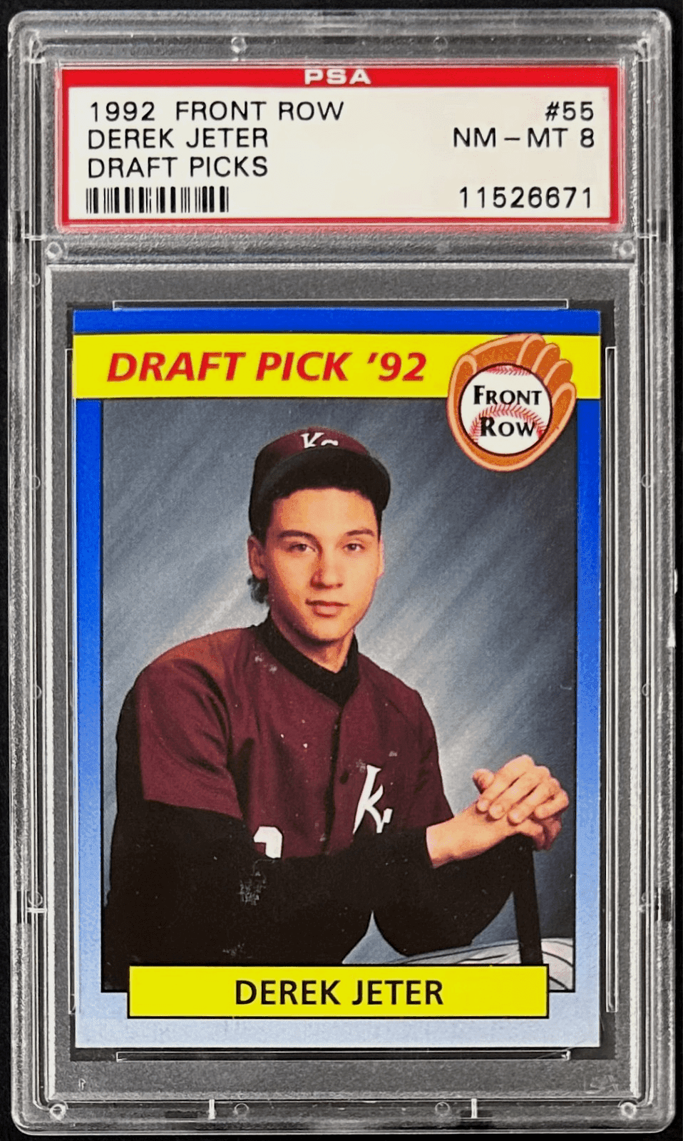 Derek Jeter 1992 Front Row Card #55 PSA NM-MT 8 11526671 92′ Draft Pick Derek Jeter Card 11526671, Kalamazoo Central Maroon Giants, supplier stock photo
