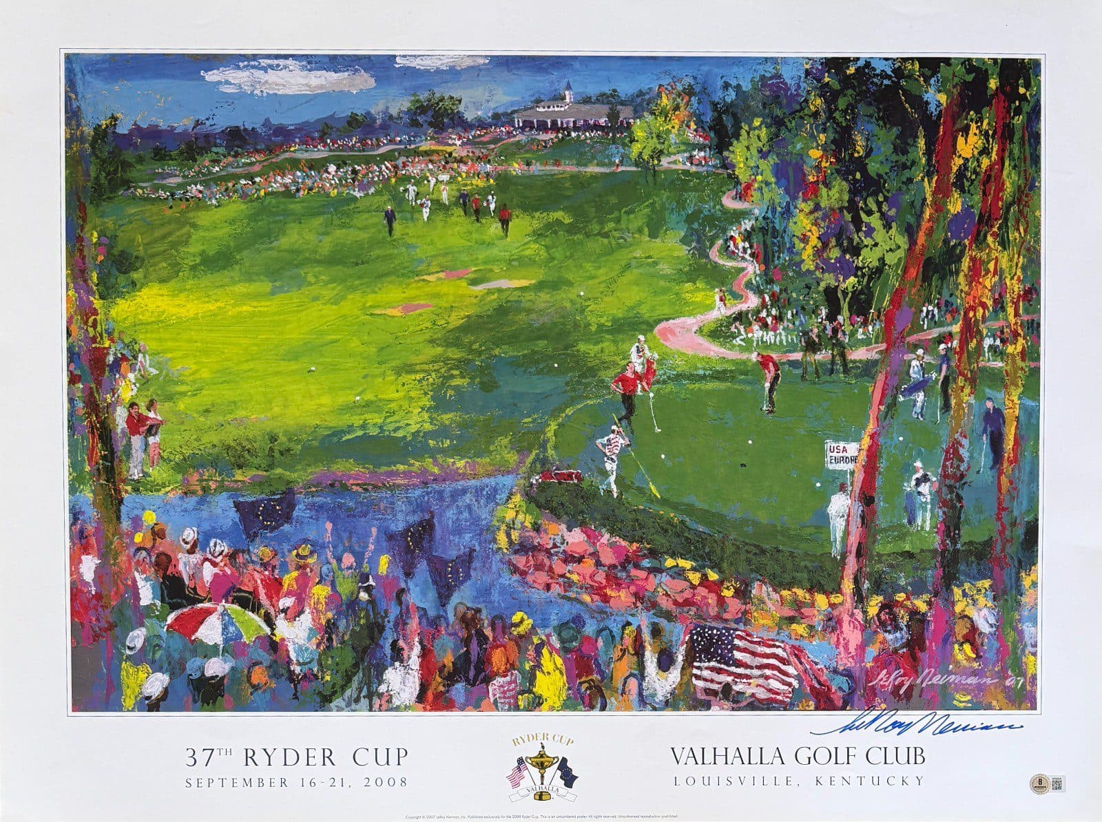 LeRoy Neiman Signed 2008 37th Ryder Cup Poster 32×24 Beckett Valhalla Golf Club LeRoy Neiman Other 32x24-leroy-neiman-2008-37th-ryder-cup, supplier stock photo