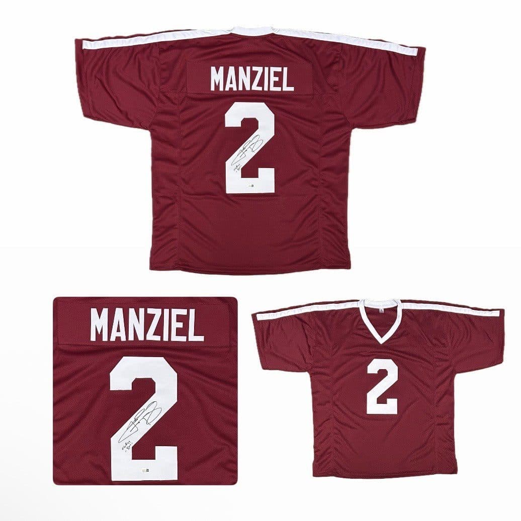 JOHNNY MANZIEL AUTOGRAPHED MAROON CUSTOM JERSEY JSA GIG’EM Johnny Manziel Jersey johnny-manziel-maroon-gigem, supplier stock photo
