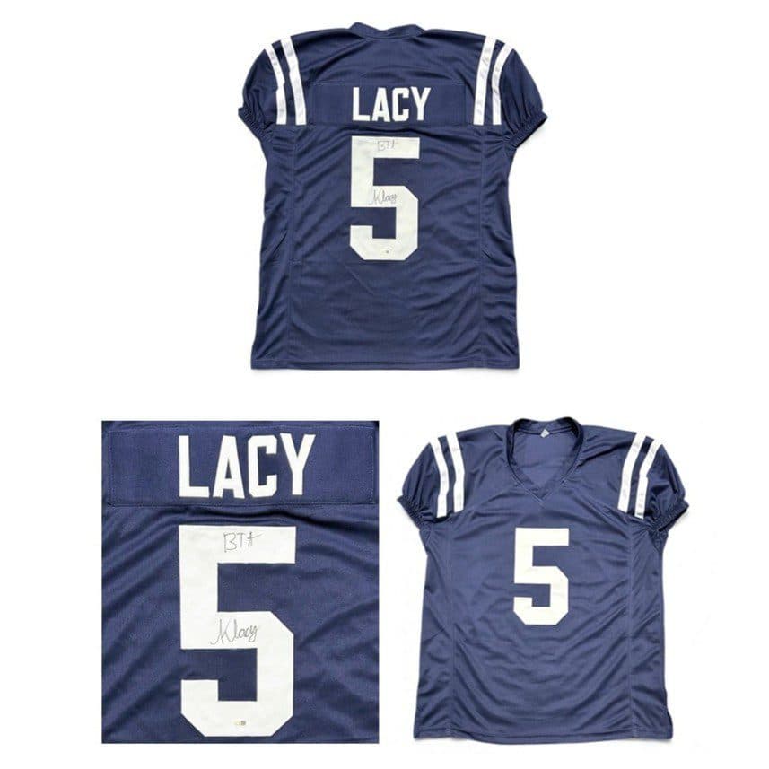 KEWAN LACY SIGNED CUSTOM BLUE JERSEY JSA BTA Kewan Lacy Jersey kewan-lacy-blue-bta, supplier stock photo