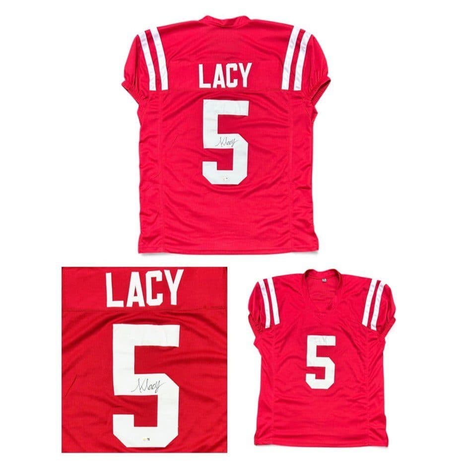 KEWAN LACY SIGNED CUSTOM RED JERSEY JSA Kewan Lacy Jersey kewan-lacy-red, supplier stock photo