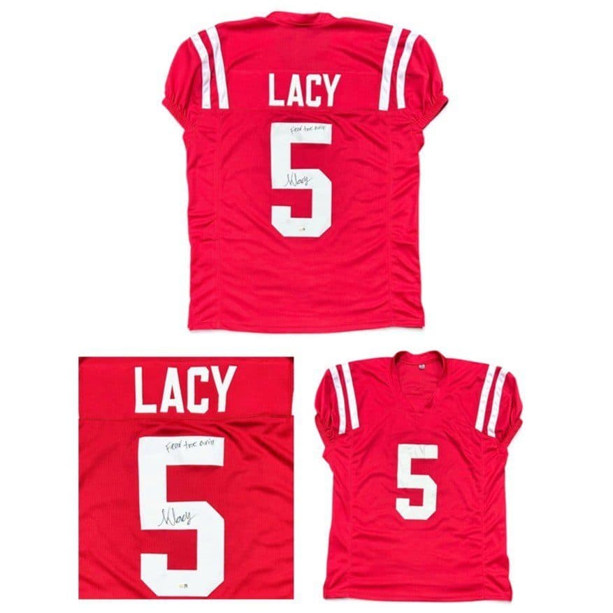 KEWAN LACY SIGNED CUSTOM RED JERSEY JSA FEAR THE GRILL Kewan Lacy Jersey kewan-lacy-red-fear-grill, supplier stock photo