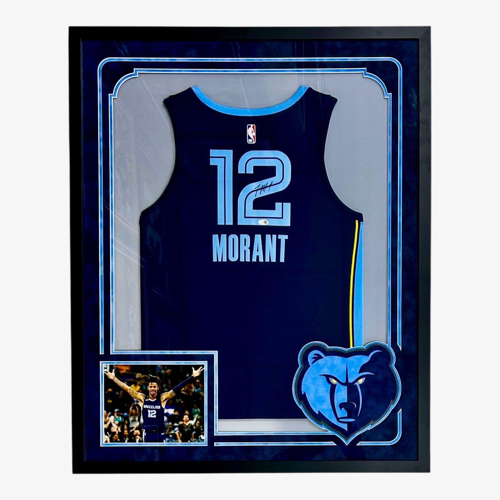 JA MORANT AUTOGRAPHED FRAMED BLUE JERSEY BECKETT Ja Morant Jersey ja-morant-framed-blue, supplier stock photo