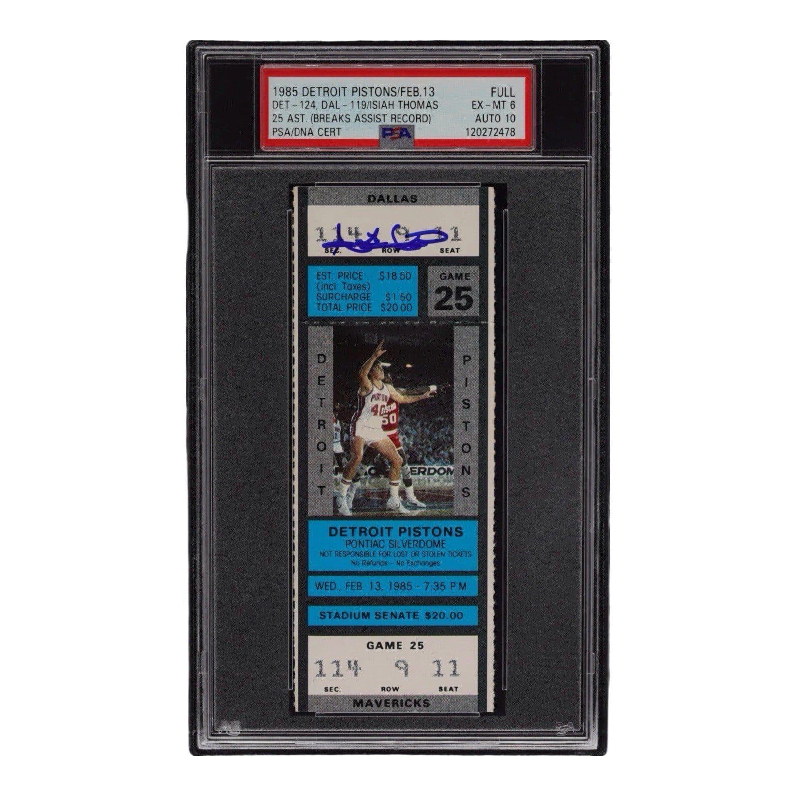 ISIAH THOMAS SIGNED BREAKS ASSIST RECORD TICKET STUB PSA EX MT 6 DETROIT PISTONS Isiah Thomas Ticket Stub isiah-thomas-breaks-assist-record-ex, Detroit Pistons, supplier stock photo